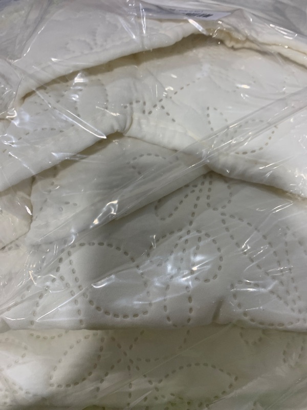 Photo 1 of Bedsure Quilts Queen Size - Ultra Soft Pre-Washed Bedspread - Lightweight Cream Yellow Comforter with 2 Pillow Shams - Summer Bedding Set with Leaf Design 90x96 Inch