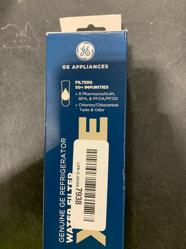Photo 1 of GE XWFE Refrigerator Water Filter, Genuine Replacement Filter, Certified to Reduce Lead, Sulfur, and 50+ Other Impurities, Replace Every 6 Months for Best Results, Pack of 1