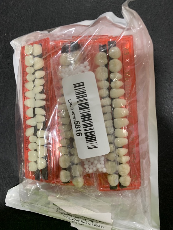 Photo 1 of hoeslaw 112 Pcs Costume Individual Fake Teeth Dental, Loose Fake Teeth Replacement for Party Costume Class DIY Theatrical Crafting (4 Set with 2 Paste)