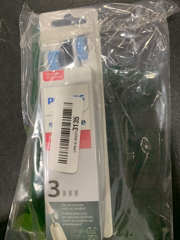 Photo 1 of Philips Sonicare Genuine Sensitive Replacement Toothbrush Heads for Sensitive Teeth, 3 Brush Heads, White, HX6053/64
