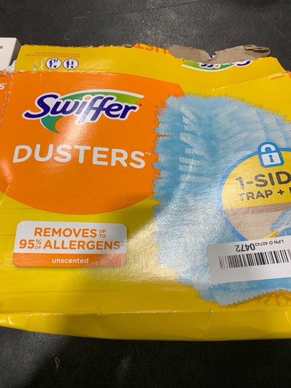 Photo 1 of Swiffer Dusters Refill for Cleaning, Made by SWIFFER, Feather & Microfiber Duster Disposable Alternative, for Dusting Furniture, Blinds, Ceiling Fans, Walls, Helps Remove Allergens, Unscented, 18ct?