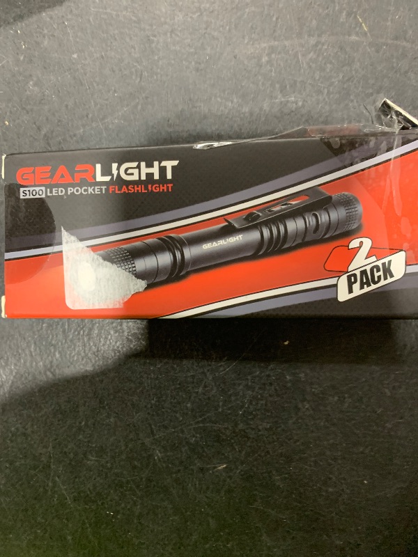 Photo 1 of GearLight S100 LED Pocket Pen Light- 2 Small, Compact Flashlights with Clip for Tight Spaces, Police Inspection, Nurses & Medical Use - White Light - 2 Pack, (S100 Pen Light)