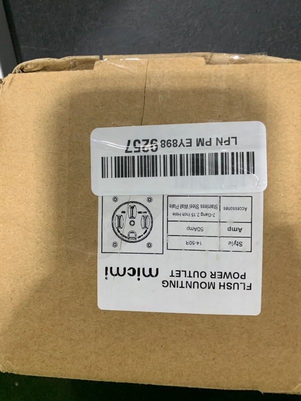 Photo 1 of NEMA 14-50R Power Outlet 50 Amp 250V, Heavy-Duty 50A Receptacle, for Welders, Plasma Cutters, Electric Ranges, Dryers, and More UL Listed micmi (NEMA 14-50R w/Square wallplate)