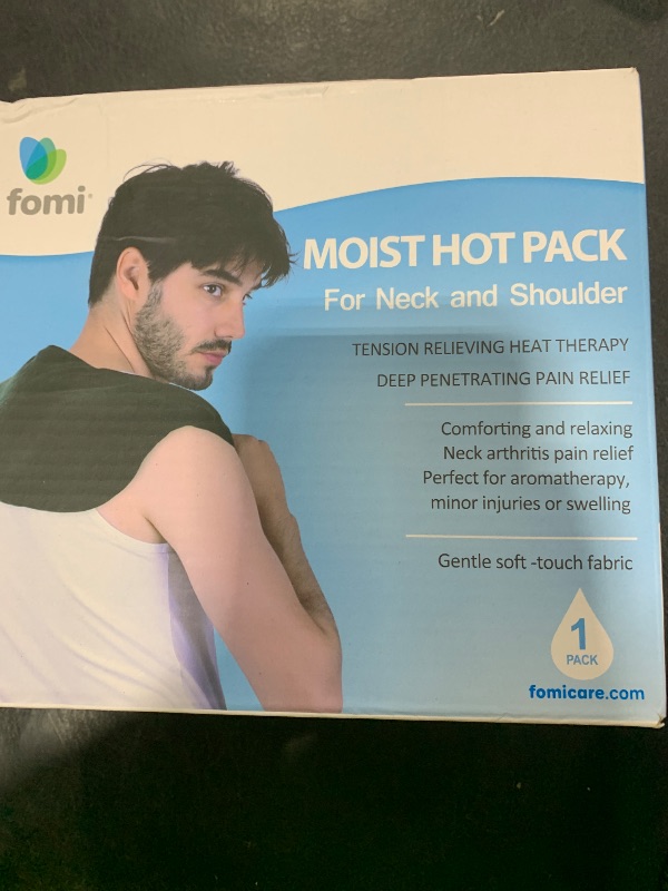 Photo 1 of FOMI Moist Heat Shoulder and Neck Wrap | Weighted, Lavender Scented Hot Contour Pad for Stiff Neck, Upper Back Pain Relief, Relaxation | Microwavable | Soft, Washable Cover | Natural Clay Bead Filling