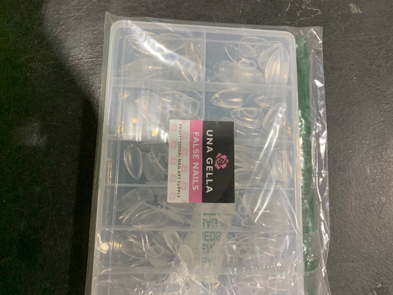 Photo 1 of UNA GELLA Short Almond Fake Nails 216pcs Pre-shape Gel Acrylic Nail Tips for Full Cover Nail Extension Home DIY Nail Salon 12 Sizes Gelly Tips