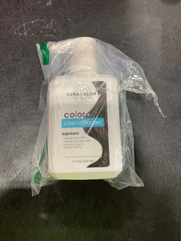 Photo 1 of Keracolor Color + Clenditioner 3-in-1 Color-Depositing Conditioner, Gently Cleanses & Conditions, Semi-Permanent Espresso Hair Color, 12 Fl Oz
