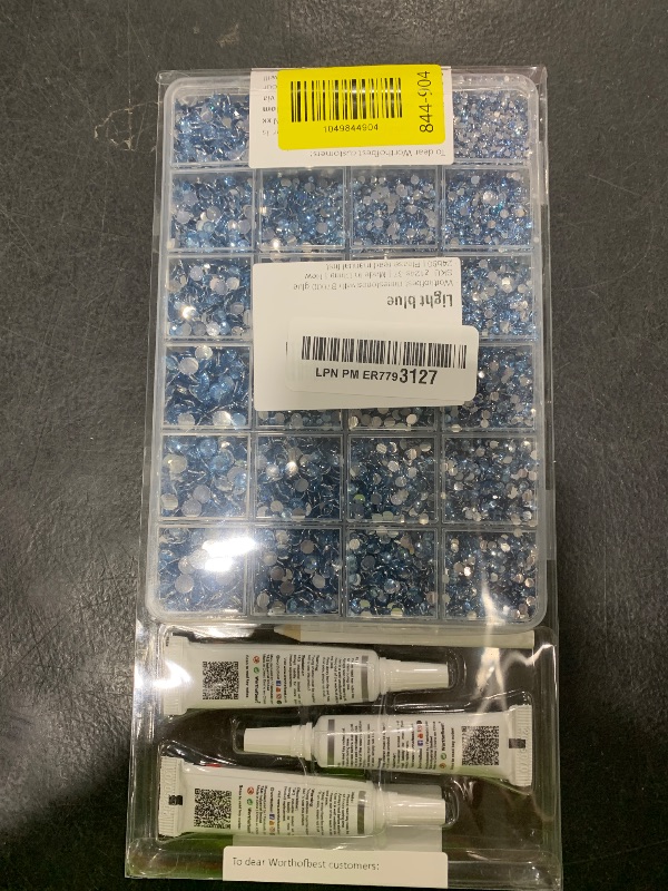 Photo 1 of 30000Pcs Resin Rhinestones Set for Crafting Bedazzling, Light Blue Flatback Gems Jewels for Crafts Clothes Shoes Fabric Outfit Nails Makeup, Flat Back Crystal 2-6mm with b 7000 Glue