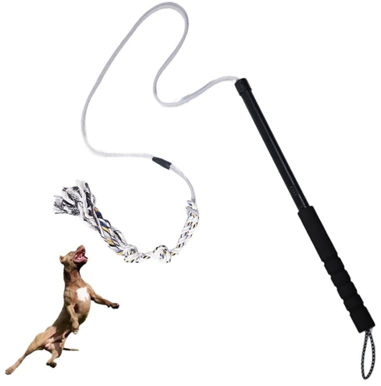 Photo 1 of Flirt Pole for Dogs Interactive Dog Toys Durable Heavy Duty Dog Flirt Pole Suitable for Small and Medium Dogs Great Exercise and Training Tool Multifunction Dog Enrichment Toys
