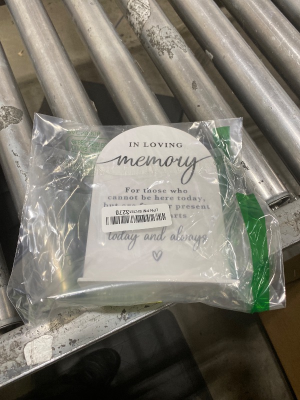 Photo 1 of In Loving Memory Acrylic Wedding Sign Memory Table Sign for Wedding Wedding Signs for Ceremony Modern Calligraphy Arch Acrylic Table Top Sign for Wedding Reception and Event Party Table(white)