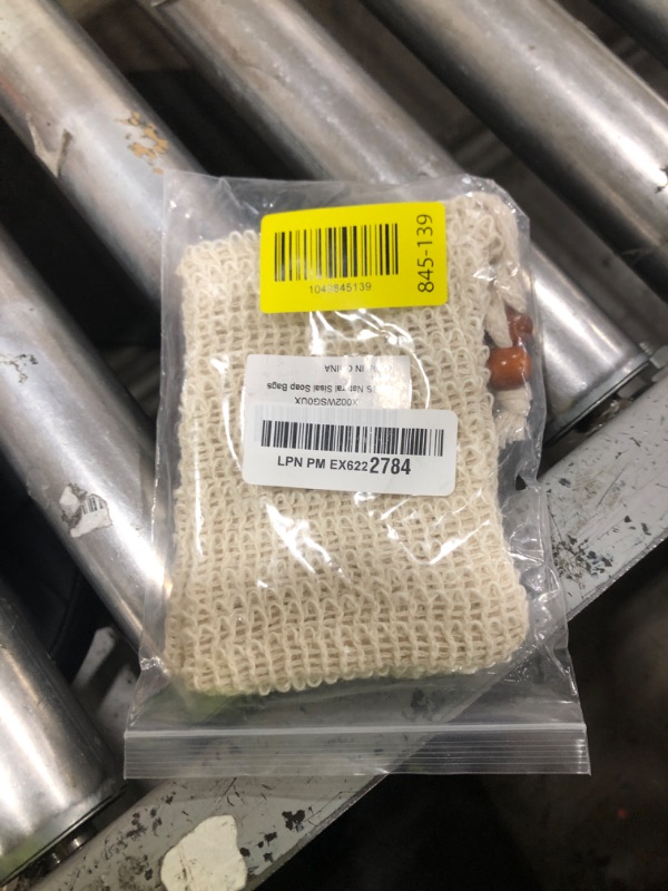 Photo 1 of Soap Bag, Natural Sisal Soap Saver Bag Pouch Mesh Net Waste Plastic-Free Exfoliating Foaming and Drying Soap Holder for Shower (4 Pack)