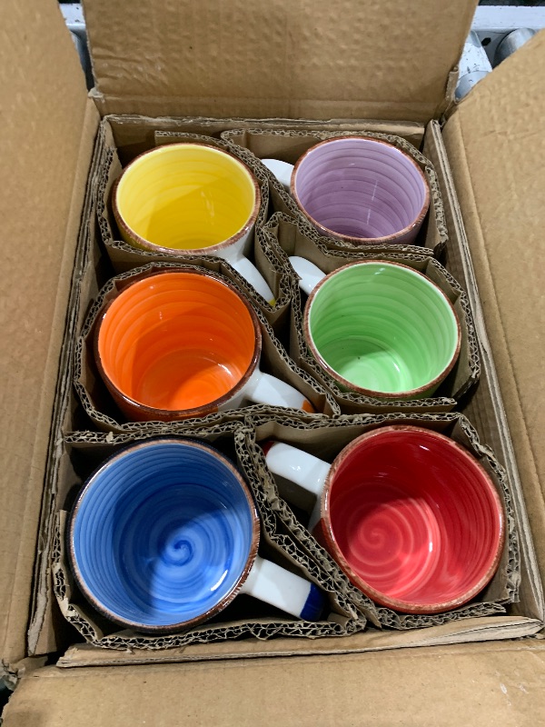 Photo 1 of vancasso Bonita Ceramic Coffee Mug Set of 6,16 Oz Coffee Cups with Large Handle for Tea,Latte,Cappuccino,Milk,Cocoa,Dishwasher&Microwave Safe(Color)