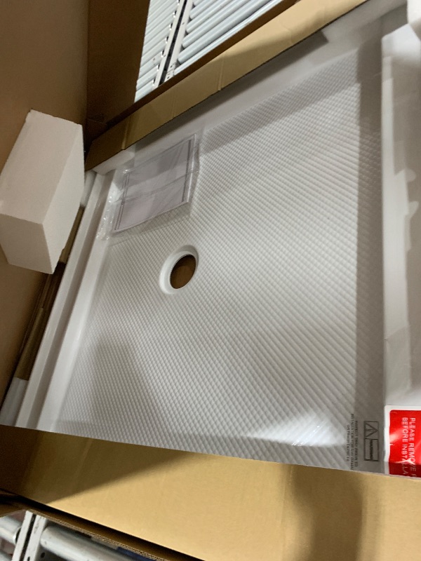 Photo 1 of DreamLine SlimLine 36 in. D x 36 in. W x 2 3/4 in. H Center Drain Single Threshold Shower Base in White, DLT-1136360