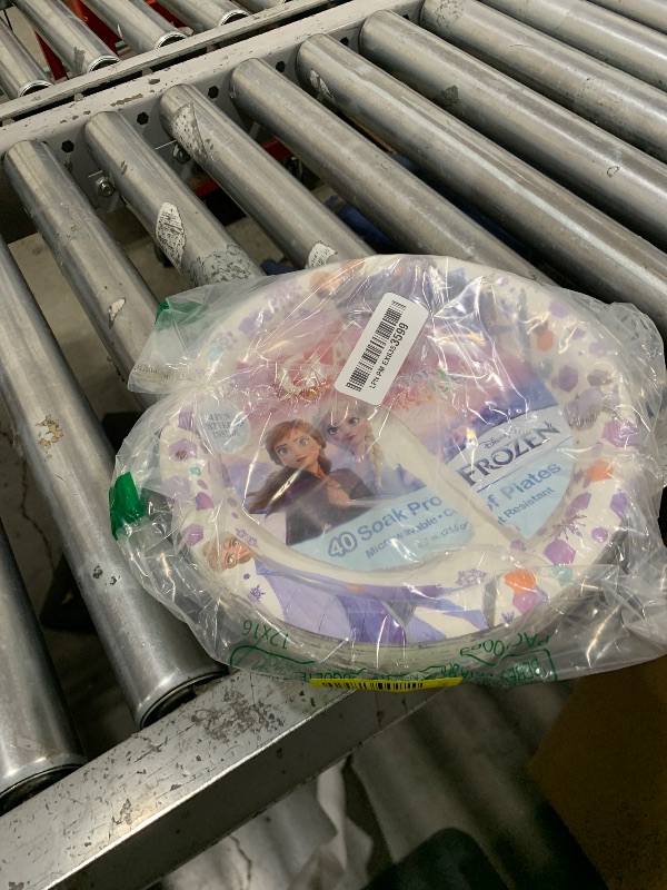 Photo 1 of Glad for Kids Disney Frozen Disposable Paper Plates, Anna and Elsa - Heavy Duty, Soak Proof, Microwavable, Kid-Friendly Snack Plates for Everyday Use, 8.5 Inch, 40 Count