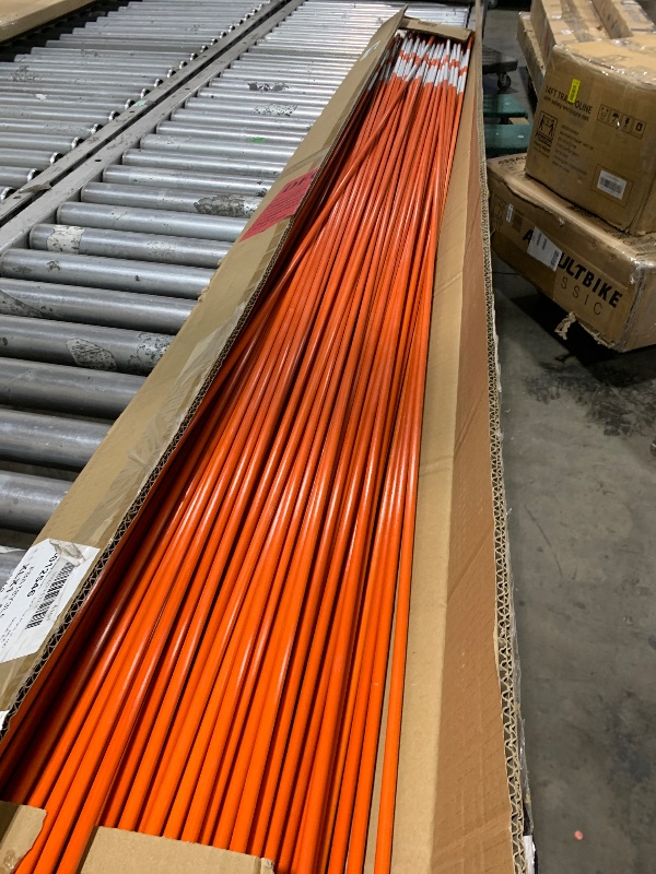 Photo 1 of 72" Driveway Markers, Snow Stakes, Plow Stakes, Orange Reflective Fiberglass 6FT 5/16-Inch Dia Pack of 100