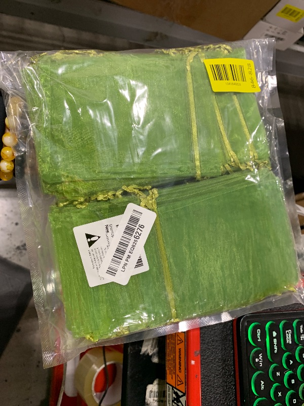 Photo 1 of Shintop 100Pcs Fruit Protection Bags, 4x6 Inch Green Strawberry Netting Cover Drawstring Mesh Bags Pest Barrier for Blueberry Small Fruit