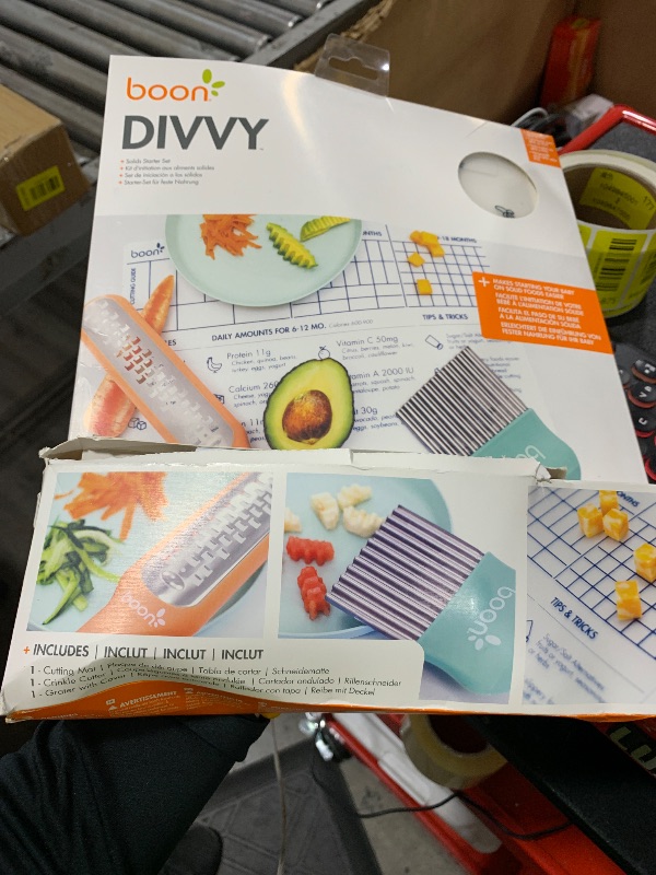 Photo 1 of Boon DIVVY Baby Solid Food Prep Starter Kit - Includes 11x14 Silicone Placemat, Grater, and Crinkle Cutter - Baby Feeding Set - Baby Food Cutting Mat for Baby Feeding Supplies - 3 Count