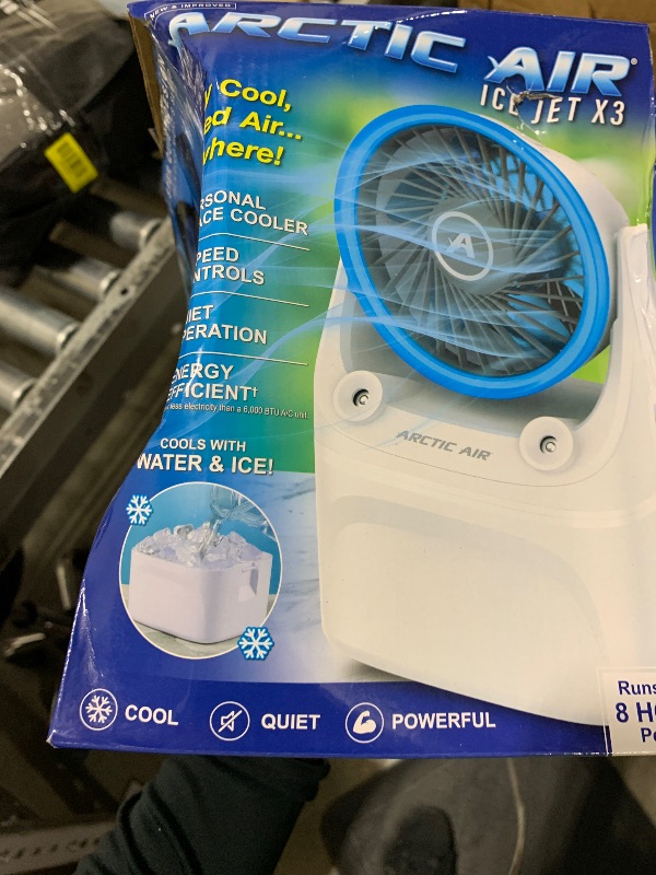 Photo 1 of Arctic Air Ice Jet X3 Portable Air Cooler,Dual Mist Modes, Up to 8-Hour Cooling Time, 3-Speed Portable Cooler with Adjustable Airflow, USB C, LED Mood Light, Lightweight, Great for Home & Travel