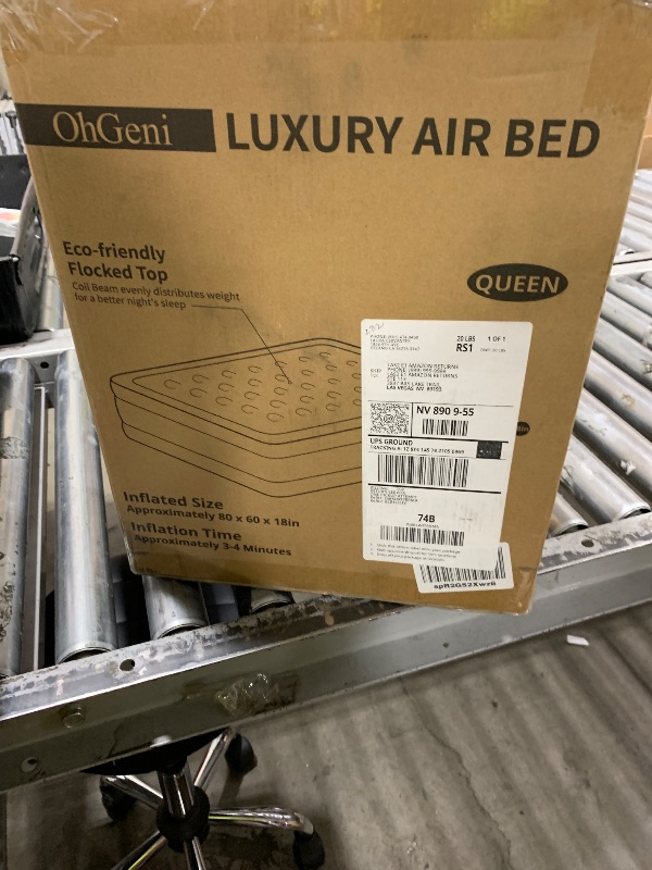 Photo 1 of OhGeni Queen Air Mattress with Built in Pump, Inflatable Blow Up Mattress 18 Raised Comfort,Upgraded Surface Portable Mattress, Air Bed for Camping, Home and Guest, Colchone Inflable, 650 lbs Max