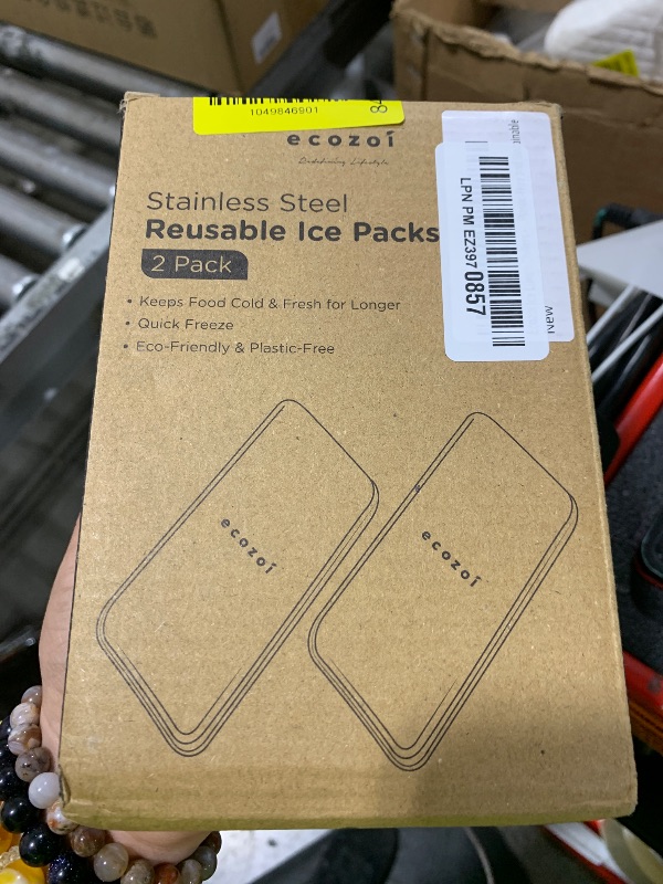 Photo 1 of ecozoi Stainless Steel Lunch Chillers - Ice Packs for Lunch Bags, Lunch Boxes, Bento Boxes and Coolers - 2 Pack, Plastic-Free and Sustainable