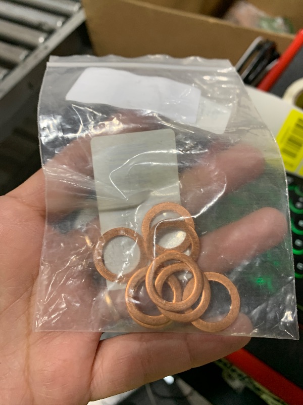 Photo 1 of Wevdn 10 PCS Oil Drain Plug Gasket, 14mm Cooper Crush Washer Oil Sealing Gaskets, Automotive Replacement Drain Plug Gaskets Compatible with OEM PN Part 007603-014106, Car Accessories