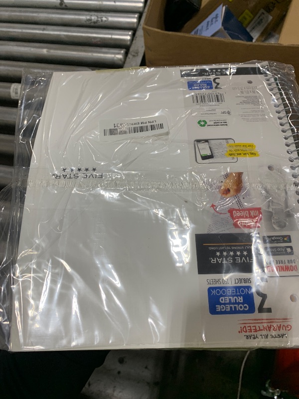 Photo 1 of Five Star Spiral Notebook + Study App, 3 Subject, College Ruled Paper, Fights Ink Bleed, Water Resistant Cover, 8-1/2" x 11", 150 Sheets, White (72464)
