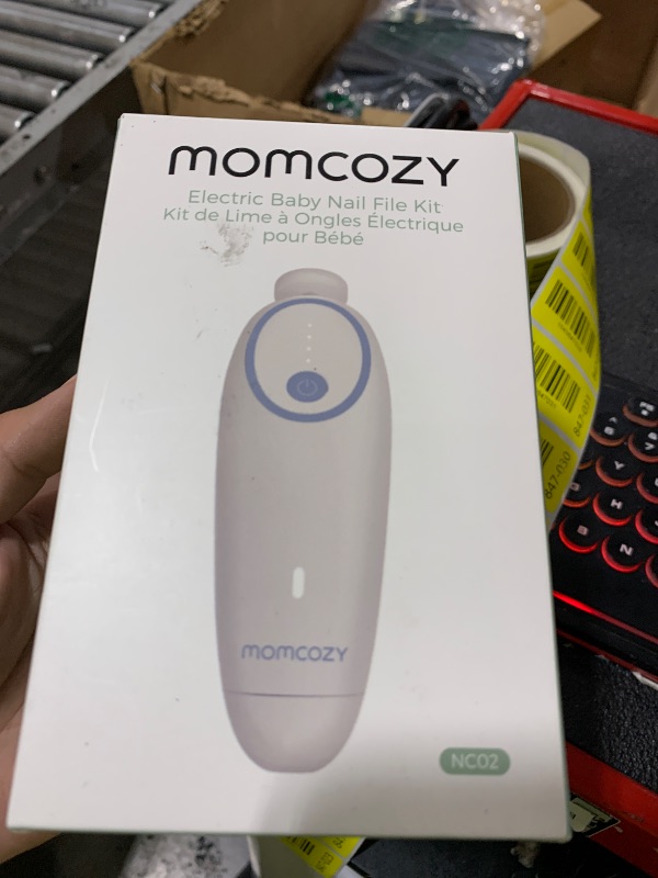 Photo 1 of Momcozy Baby Nail File Electric, Gentle Baby Nail Trimmer Electric, Baby Nail Clipper with Night Light, 7 Grinding Head Replacement Pads, Blue
