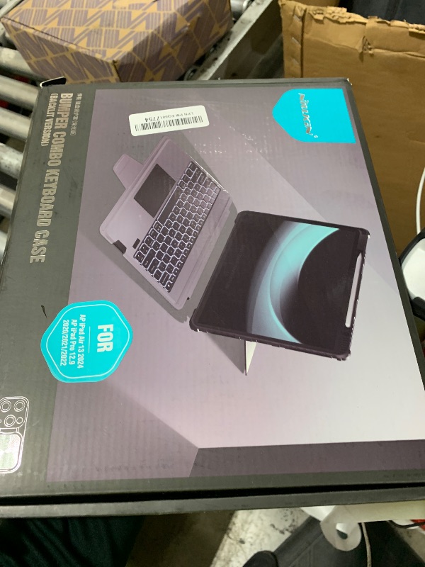 Photo 1 of Nillkin Keyboard Case for iPad Air 13-inch (M3 2025/M2 2024), iPad Pro 12.9-inch (6th/5th/4th/3rd Gen) Rugged Case with Detachable Keyboard, Magic Trackpad, 7-Color Backlit, Portrait/Landscape, Gray