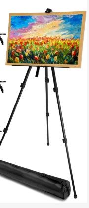 Photo 1 of Artist Easel Stand 20 to 66 Inch Adjustable Height Painting Easel Metal Tripod Dry Erase Whiteboard Stand with Portable Bag for Tabletop Floor Canvas Photos Signs Displaying