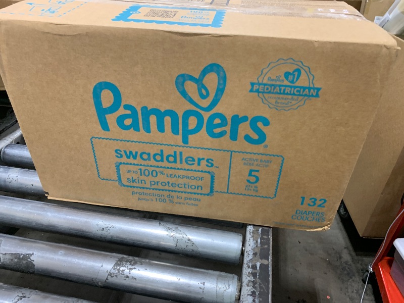 Photo 1 of Pampers Baby Diapers - Swaddlers - Size 5, 132 Count, Ultra Absorbent Disposable Infant Diaper