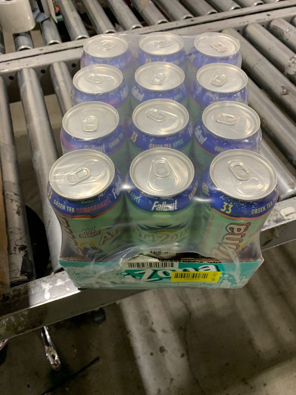 Photo 1 of exp: 12-19-2025 - AriZona x Fallout Georgia Peach Green Tea Energy Drink, 12 pack 22 fl oz - 234mg Natural Caffeine per Can