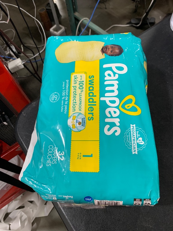 Photo 1 of Pampers Baby Diapers - Swaddlers - Size 1, 32 Count, Ultra Absorbent Disposable Infant Diaper