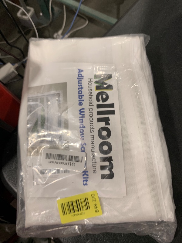 Photo 1 of Mellroom Adjustable Window Screen Replacement kit with Zipper Opening, Fiberglass White 63"X63" (160X160cm) can be Cut fits Smaller,Keep Bug Mosquito Out