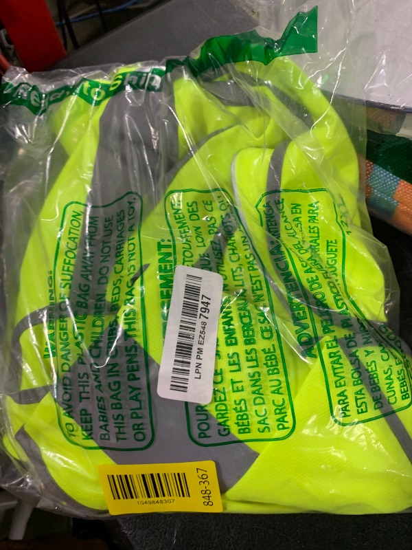 Photo 1 of JKSafety 9 Pockets Class 2 High Visibility Zipper Front Safety Vest With Reflective Strips, Yellow Meets ANSI/ISEA Standards (Medium, Yellow)