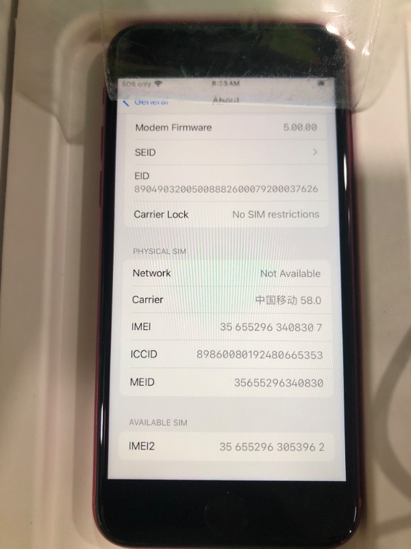 Photo 1 of Apple iPhone SE (2nd Generation), 64GB, Red, Unlocked (Renewed Premium)