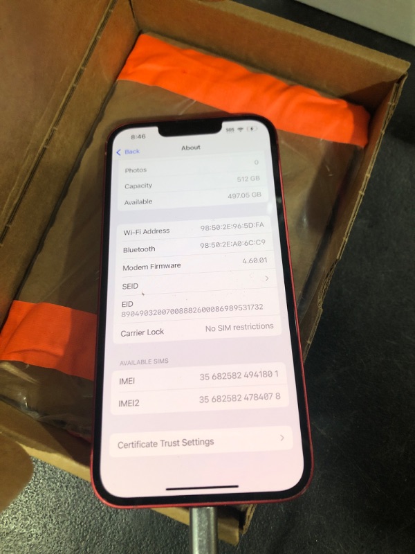 Photo 1 of Apple iPhone 13, 512GB, (PRODUCT)RED - Unlocked (Renewed)