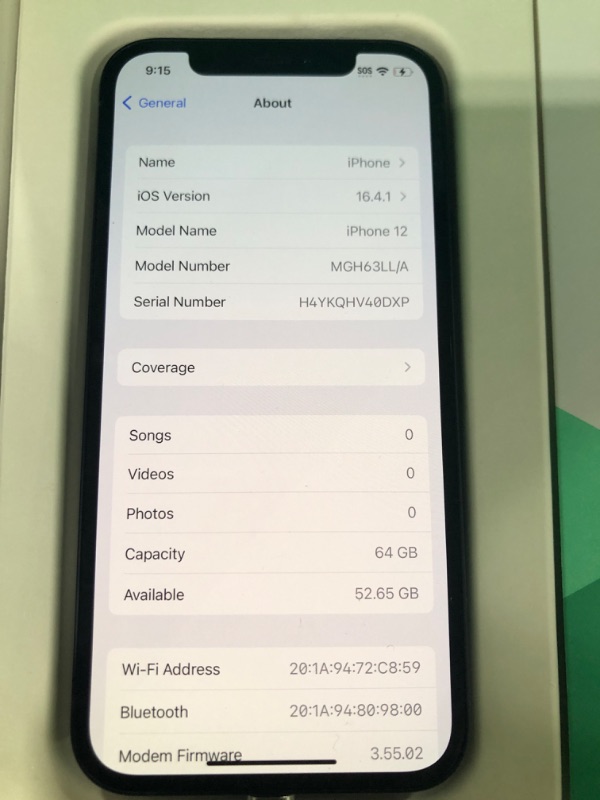 Photo 1 of Apple iPhone 12, 64GB, Black - Unlocked (Renewed Premium)