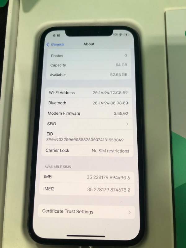 Photo 1 of Apple iPhone 12, 64GB, Black - Unlocked (Renewed Premium)