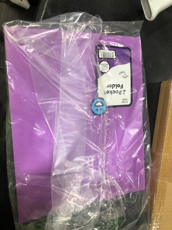 Photo 1 of Enday Plastic File Folder with 2 Pockets, Purple, Letter Size, 11.5 x 9.5 in