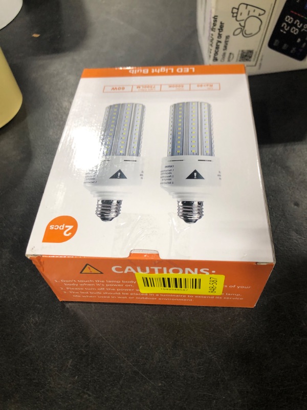 Photo 1 of ZP 2 Pack Led Light Bulb 500W Equivalent 7500 Lumen 5000K E26/E27 Medium Base 60W led Bulb for Outdoor Indoor Lamp Area Garage Warehouse Workshop Street Backyard New Upgrade 2 Count (Pack of 1)