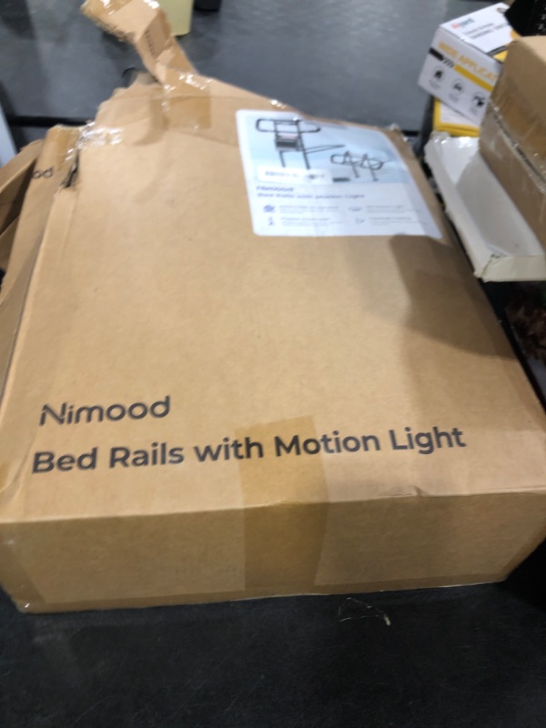 Photo 1 of C5 Pro Bed Rails for Elderly Adults Safety - Foldable Bed Assist Rail with Adjustable Height, Bed Cane with Non-Slip Wider Handrail, Motion Sensor Light Fits King Queen Twin Beds, Supports 350 LBS