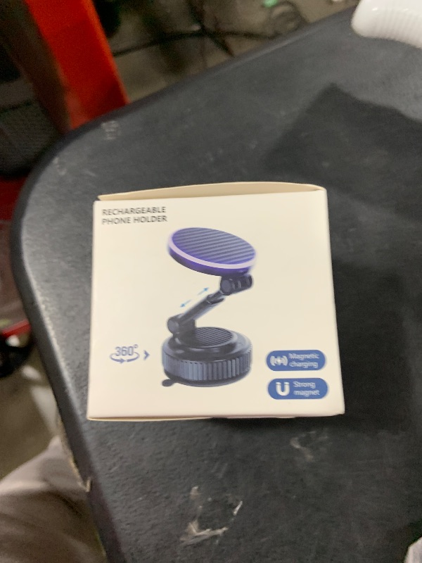 Photo 1 of Magnetic Phone Charging Holder for Car - Upgraded 360° Vacuum Magnetic Phone Holder, Foldable Retractable Suction Cup Car Phone Mount for Magsafe for Your Car/Gym/Mirror Mount for iPhone & Android