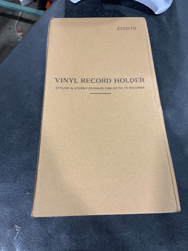 Photo 1 of Decorative Vinyl Record Storage For Up to 75 Single Records – Sturdy LP Holder Stand Organizes All Your Favorite Classic, Oldies, or Recent Hit Albums in Style