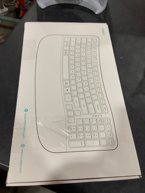Photo 1 of Nulea RT08 Wave Keys Wireless Ergonomic Keyboard with Cushioned Palm Rest, 2.4GHz Ergo Cordless USB Computer Keyboard, Comfortable Natural Typing, for Laptop, Mac, Windows Black