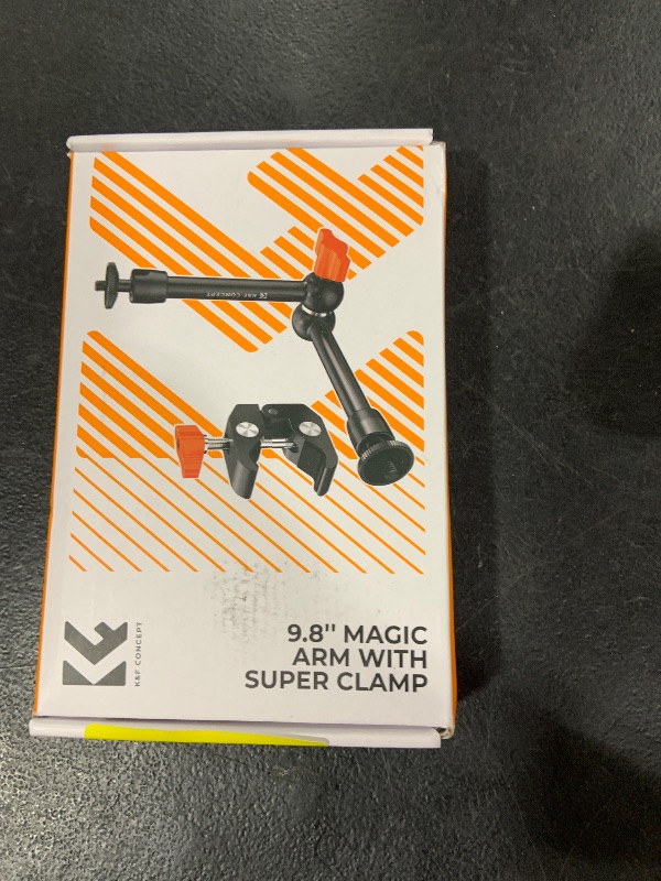 Photo 1 of K&F CONCEPT 9.8" Magic Arm Clamp Kit with 1/4" & 3/8" Thread Screw 360° Ball Heads Articulating Magic Arm Camera Mount for DSLRs, Monitor, Flash, LED Light, Microphone, Camera Cage, Action Camera