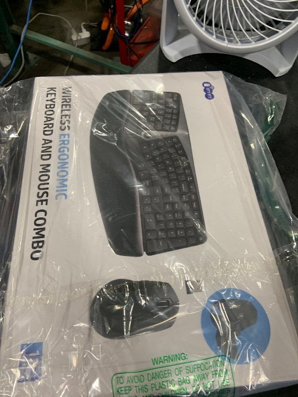 Photo 1 of Ergonomic Wireless Keyboard Mouse Combo, MK835 Wave Keys Bluetooth/2.4G Split Design Ergo Keyboard with Cushioned Palm Rest, Multi-Device, Rechargeable, for Multi-OS, Windows/Mac/Android