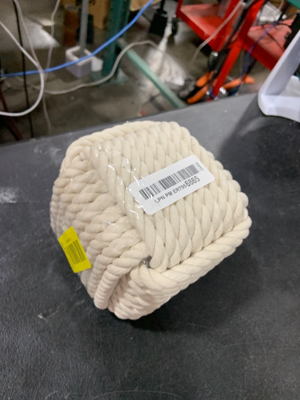 Photo 1 of Marwood Rope Knot Door Stops Decorative Nautical Door Stopper Handmade with Handle, Weighted Interior Square Doorstop Sailor Knot for Door and Window - Beige (5"x5", 4.4lbs)