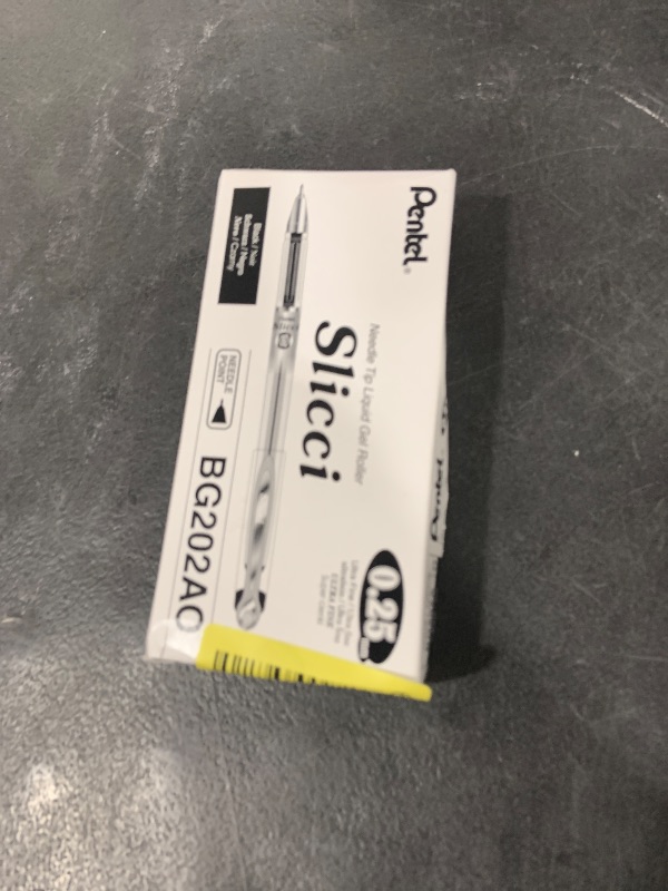 Photo 1 of Pentel Arts Slicci Extra Fine Gel Pen, (0.25mm), Black Ink, Box of 12 (BG202-A)