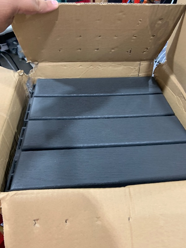 Photo 1 of 9 sq. ft Plastic Interlocking Deck Tiles, 9 Pack Patio Deck Tiles, 12"x12" Waterproof Outdoor Flooring All Weather Use, Patio Floor Decking for Porch Poolside Balcony Backyard, Grey