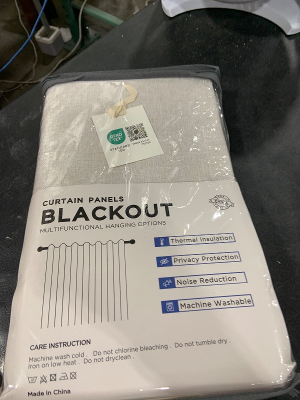 Photo 1 of INOVADAY 100% Blackout Curtains for Bedroom, Black Out Curtains 84 Inch Long, Clip Rings Linen Blackout Drapes, Thermal Insulated Room Darkening for Living Room, 2 Panels - Beige,W50xL84
