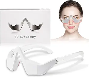 Photo 1 of 3D Eye Massager, Advanced Beauty Device for Dark Circles, Puffiness, and Wrinkles Reduction, Eyecare Glasses for Relaxation and Improved Eye Beauty Care Machine(White)
